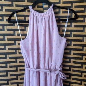 ModCloth - Illuminated Elegance Chiffon Pink Maxi Dress - Size Large - NWOT
